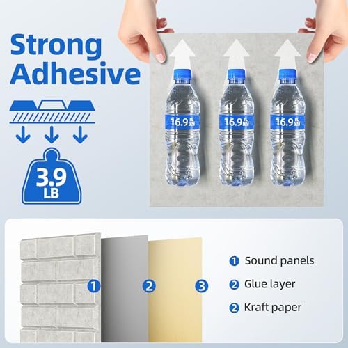 12 Pack Acoustic Panels with Self Adhesive Sound Proof Foam Panels for Wall