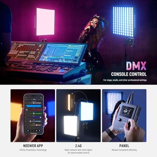 NEEWER 115W Flexible LED Video Light, Studio RGB Panel Light Mat Kit with Softbox APP/2.4G/DMX Control 2500K-10000K 14700lx/0.5m CRI96+, Key Lighting for Photography Streaming Video Recording, FL100C