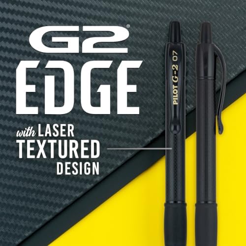 PILOT, G2 Edge Premium Gel Roller Pens, Gel Pens Black Ink, Pack of 8 Count