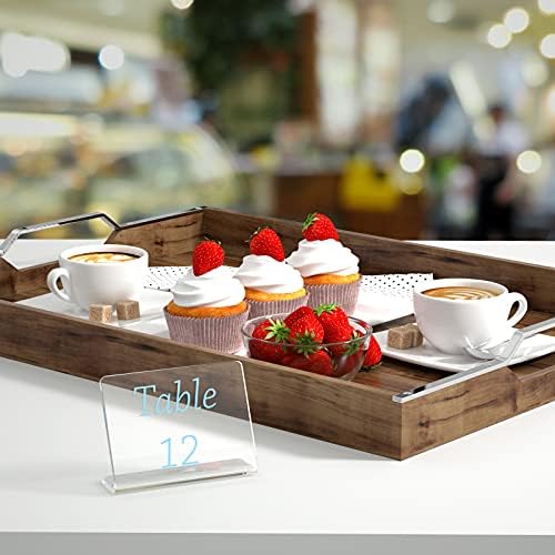 AITEE 20 Pack Acrylic Mini Chalkboard Signs Clear Tabletop Signs L-Shaped