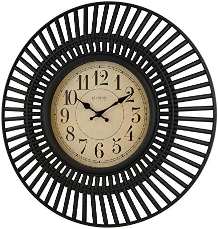 La Crosse Technology 20 Inch Covington Quartz Wall Clock - Black - 404-3051