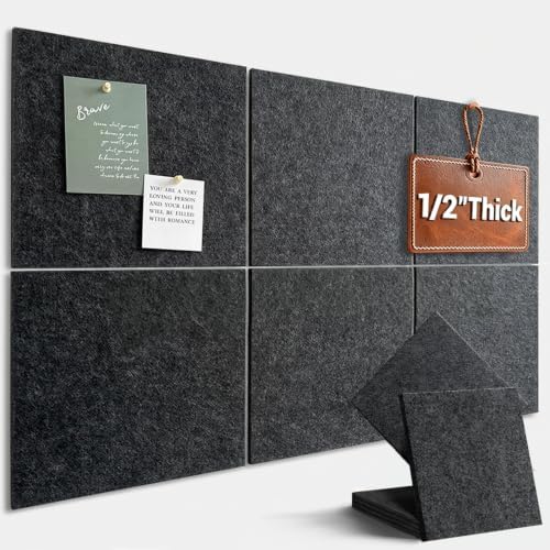 36" x 24" Large Felt Bulletin Board 1/2" Thick, Dark Gray