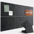 36" x 24" Large Felt Bulletin Board 1/2" Thick, Dark Gray