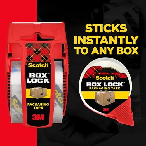 Scotch Box Lock Packing Tape, Clear, 1.88 in. x 22.2 yd., 6 Rolls