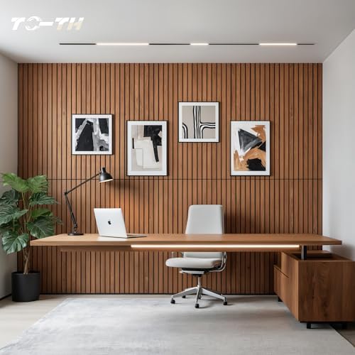 TO-TH Acoustic Wall Panels Wood-Look Sound Dampening Panel 4 Pack, Cherry