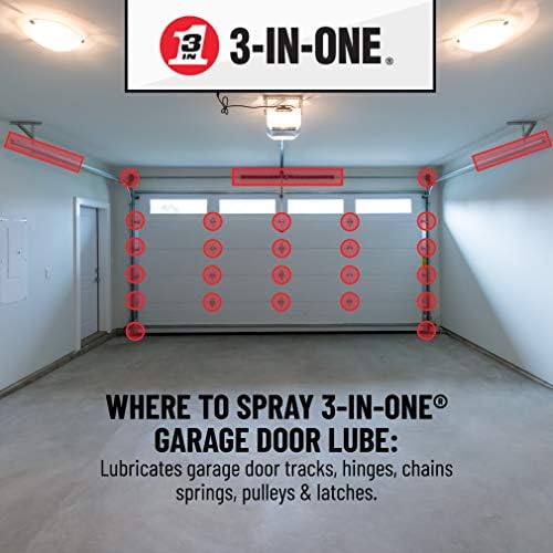 3-IN-ONE Garage Door Lubricant with SMART STRAW SPRAYS 2 WAYS, 11 OZ [6-PACK]