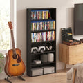 Furinno Basic DVD Shelf, 6-Tier Media Shelf, CD Rack, Espresso | 7 x 24 x 53, Open Shelf for DVD Blueray Game Disc, Cube Storage Organizer, for Living Room, Bedroom, Home Office