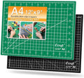 Ecraft Self Healing Sewing Mat 9x12 Inch, Double Sided 5-Ply Fabric Rotary Cutting Mat for Quilting, Sewing & Craft Projects - Gridded Board, Green/Black