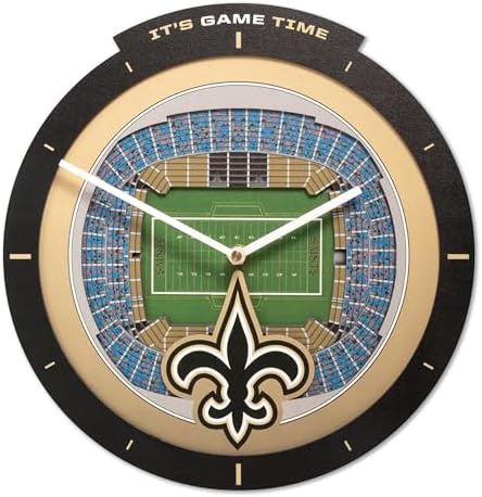 YouTheFan NFL New Orleans Saints StadiumView 3D Wall Clock