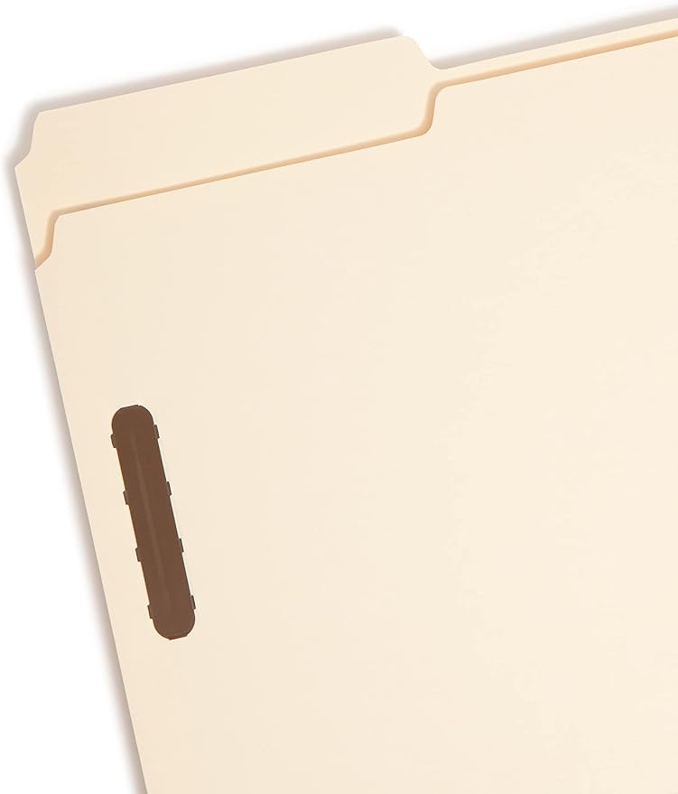 Smead Heavy-Duty Fastener File Folder, 2 Fasteners, 1/3-Cut Tab, Legal Size, Manila, 50 per Box (19600)