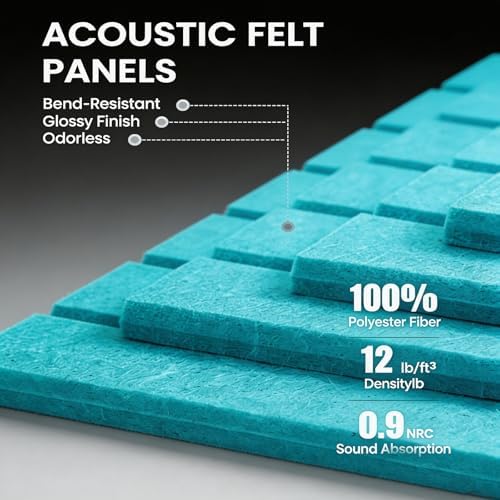 Large Felt Bulletin Board Cork Board Alternative with Safe Removable Adhesive Tabs, Wall Bulletin Board for Home Office Classroom Pin Board (Sky Blue, Fine-Stripe 6-Pack)