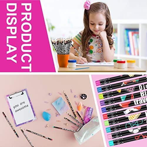 Tenare 150 Pcs Reading Motivational Pencils Bulk Fun Reading Pencils Wooden with Eraser Inspirational School Pencil Assorted Readings Black History Month Pencil for Reward Gift Stationery Party Favors