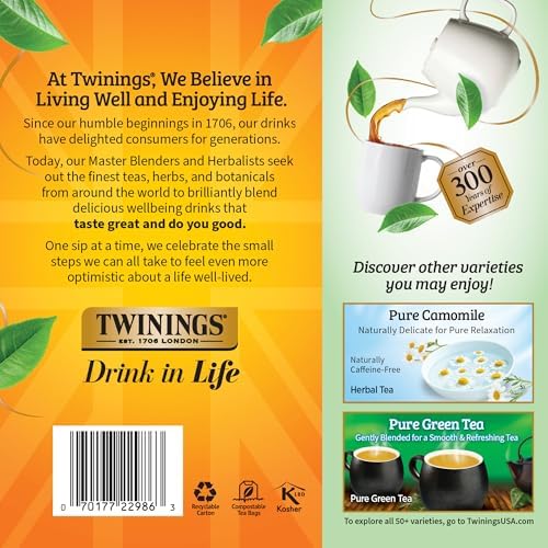 Twinings Pure Peppermint Caffeine-Free Tea Herbal Bags, 100 CT Box (1 Pack)