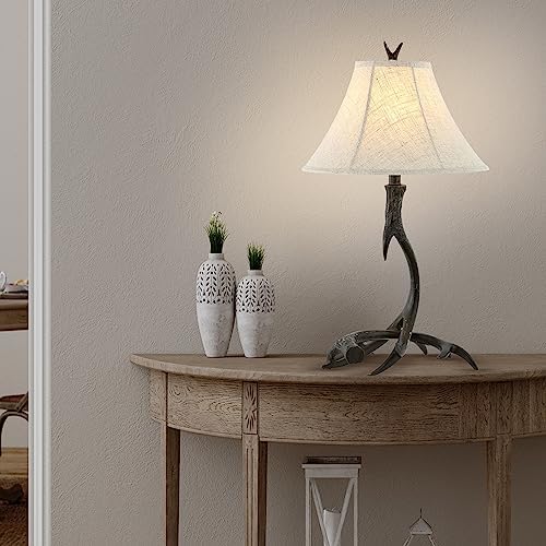 JONATHAN Y Antler Table Lamp Rustic Farmhouse Lodge 27.5" Resin, Black