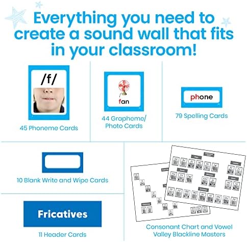 hand2mind Sound Wall Classroom Phonics Kit (169 Cards) and Reading Readiness Activity Set