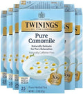 Twinings Pure Camomile Herbal Tea Individually Wrapped Bags, 25 Count (Pack of 6), Calming & Delicate, Naturally Caffeine-Free, Enjoy Hot or Iced, 150 Teabags