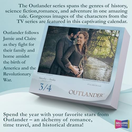 Outlander 2026 Daily Desk Calendar: Boxed Page-a-Day Calendar with Day-to-Day Quotes, Images & Timeless Moments from The Beloved TV Series