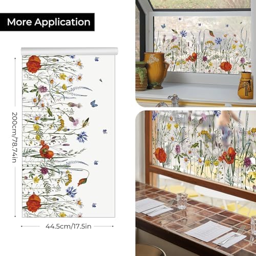 ADD.HERES Stained Glass Window Film, Static Cling Window Film,17.5 x 78.7in