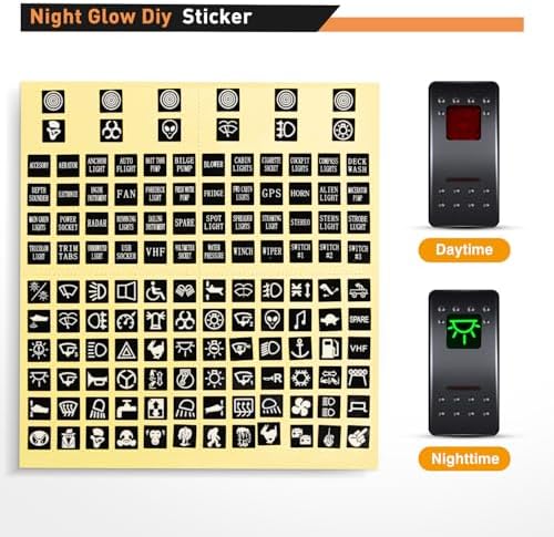 Nilight 6 Gang Rocker Switch Panel SPST On Off 5PIN Electrical Toggle Red