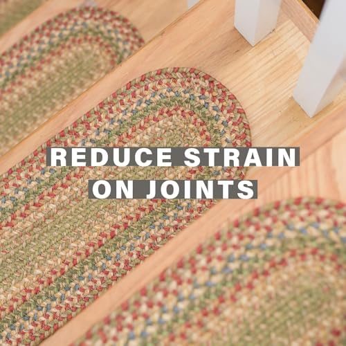 Homespice Azalea Jute Braided Stair Treads, Rect 8x28 Set of 13