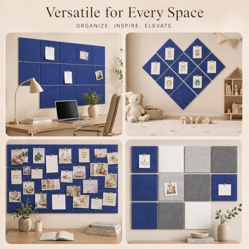Felt Bulletin Board Tiles, Large Cork Board Alternative,24 x 36 in