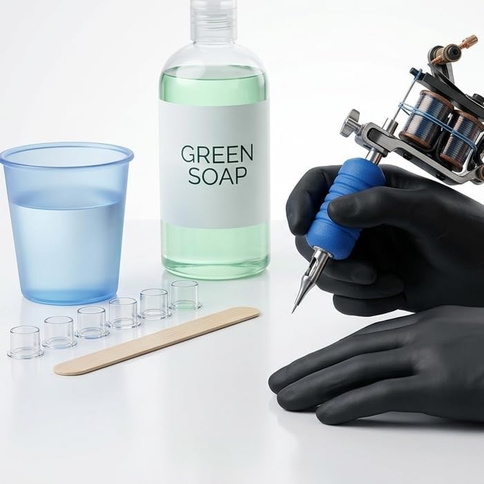 8oz Cosco Green Soap Tattoo Stencil Wash and 8oz Spray Bottle, 2 Piece Assortment