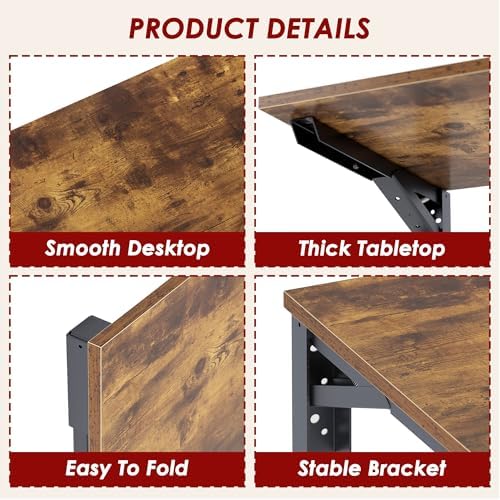 Need 30x20IN Wall Mounted Folding Table for Office Laundry Retro