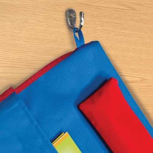Really Good Stuff Deluxe Chair Pockets with Pencil Case, 6-Pack, Blue