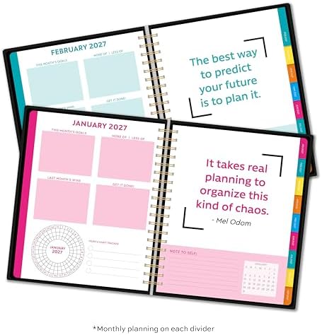 High Note 2027 Planner, 17-Month Weekly & Monthly Hardcover Planner: August 2026 to December 2027, 9" x 10", Organized AF with Notes, Lists & Reference Pages + Sticker Sheet