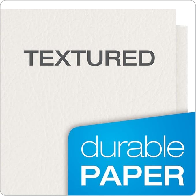 Oxford Twin-Pocket Folders,Textured Paper,Letter Size,White,Holds 100 Sheets,Box of 25 (57504EE),(Pack of 5)