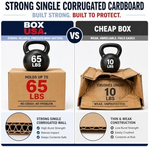 BOX USA Large Moving Boxes 20"L x 20"W x 15"H 6-Pack - Corrugated Cardboard Box for Shipping, Mailing, Packing, Packaging and Storage