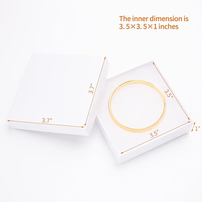 Magicool 40 Pack 3.5x3.5x1 Inch Cardboard Jewelry Boxes,Used for Necklaces,Bracelets,Earrings,Jewelry,Small Gift Packaging,Jewelry Gift Boxes with Lids and Filled with Cotton(White)