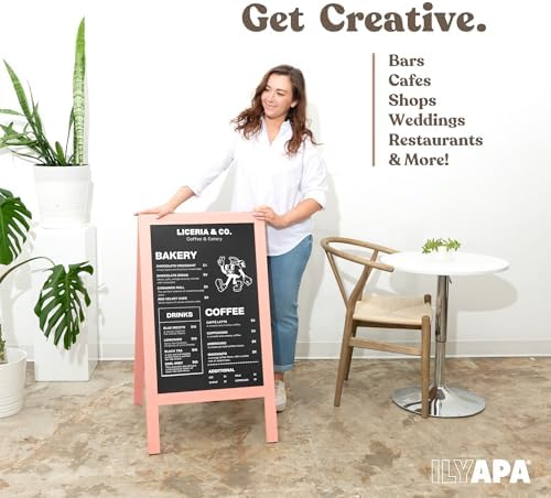 Ilyapa A Frame Chalk Board Easel Sign 40x20 in - Sandwich Signs Outdoor