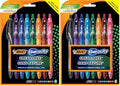 BIC Gelocity Quick Dry Colored Gel Pens, 0.7mm, Black Ink Pens, Pack of 16