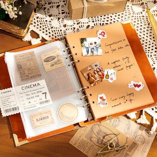 Ovesmusl PU Leather A5 Binder 6 Ring Refillable Journal Cover No Refill