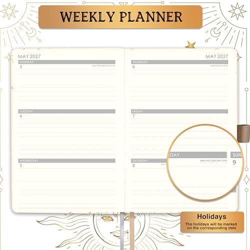 Planner 2026-2027 - Academic Planner 2026-2027, Faux Leather planner 26-27