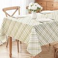 DWCN Checkered Tablecloth, 54 x 80 Inch, Rectangular, Sage Green and White