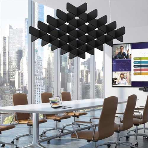 Acoustic Ceiling Panels Sound Absorbing Panels, Square Black
