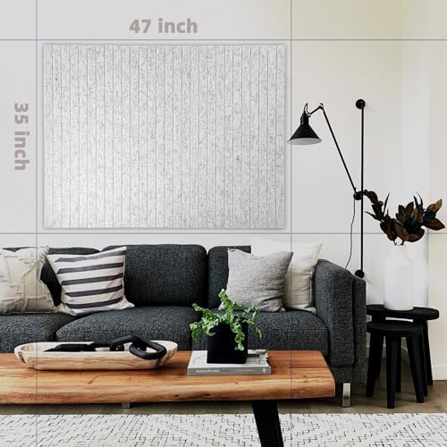 Cork Board Alternative - Felt Slat Wall Paneling,Office Bulletin Board for Decoration, Suitable for Displaying Photos and Documents, with Removable Adhesive Labels,12-Pack（Silvery White）