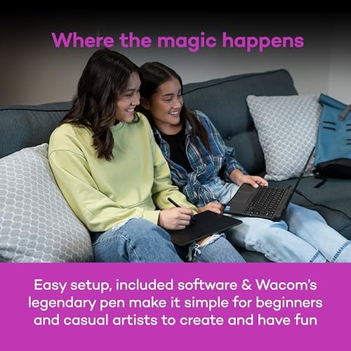 Wacom Intuos Small, Bluetooth Graphic Drawing Tablet with Pen + Software