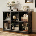 IRONCK 6 Cube Storage Organizer, Farmhouse Wood Bookshelf, Black