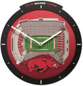 YouTheFan NCAA Arkansas Razorbacks StadiumView 3D Wall Clock