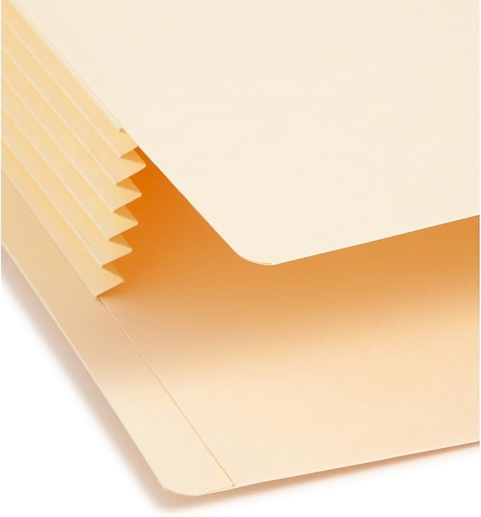 Smead End Tab File Pocket, Reinforced Straight-Cut Tab, 5-1/4" Expansion, Tyvek®-Lined® Gusset, Legal Size, Manila, 10 per Box (76174)