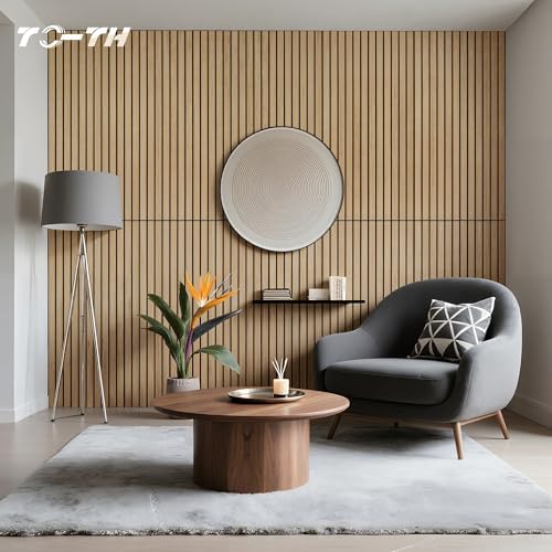 TO-TH Soundproof Panels Decorative Noise Absorbing Wall Panel 4 Pack, Teak
