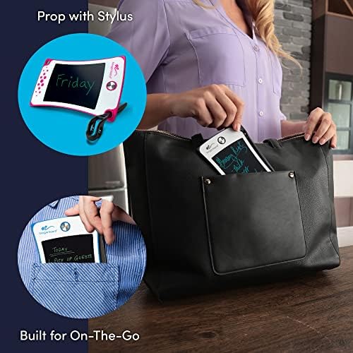 Boogie Board Jot Pocket Writing Tablet - Includes Small 4.5 inch LCD Writing Tablet, Instant Erase, Stylus Pen and Built-in Kickstand, Gray
