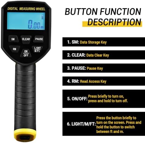 Measuring Wheel: DEKOPRO 4V Digital Measuring Wheel in Feet, 12.5 Inch 99,999Ft/ 99,999M Digital Display Folding Wheel Measurement Roller with Storage Bag
