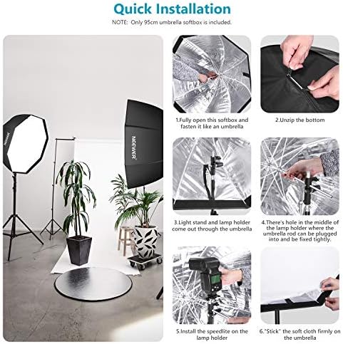 NEEWER 37.5inches/95centimeters Octagon Softbox with Carrying Bag
