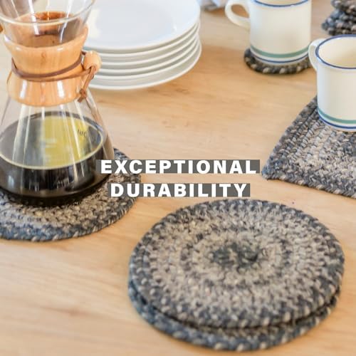 Homespice Flint Hill Jute Braided Placemats, Oval 13x19 Set of 4