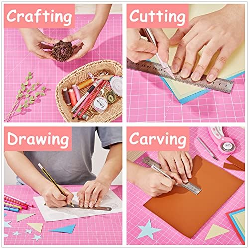 HEADLEY TOOLS 18"x24" Thickened Self Healing Cutting Mat, A2 Rotary Cutting Sewing Mat for Crafts, Double Sided 5-Ply Table Cutting Board for Fabric Quilting Patchwork Arts Hobby Project, Pink/Purple