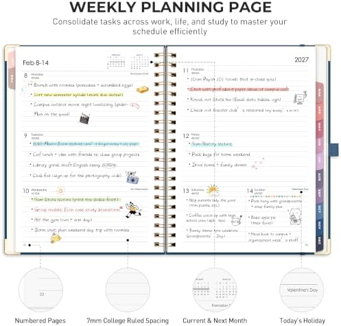 RETTACY 2027 Planner, Weekly and Monthly, Large Size (8.5" x 11")